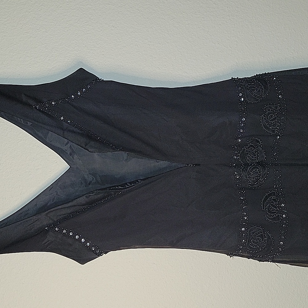 Vintage NINE WEST 100% Silk Dress, 12, Black, EUC - Picture 11 of 13